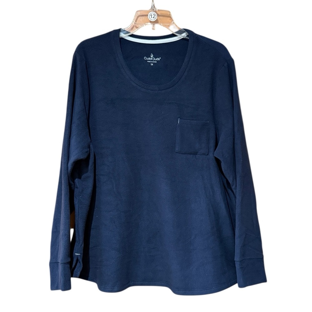 Cuddl Duds Navy Fleece Pullover